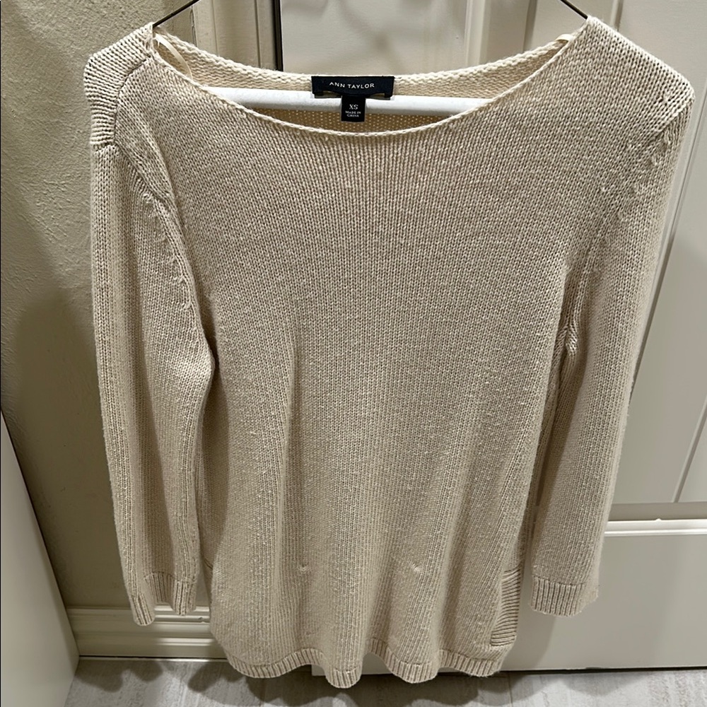 Ann Taylor Beige Knit Sweater